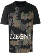 Z Zegna Camouflage Print T-shirt - Blue