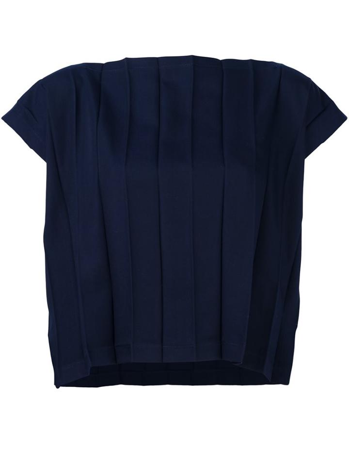 Issey Miyake Cauliflower Accordion Pleats T-shirt, Women's, Blue, Polyester