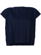 Issey Miyake Cauliflower Accordion Pleats T-shirt, Women's, Blue, Polyester