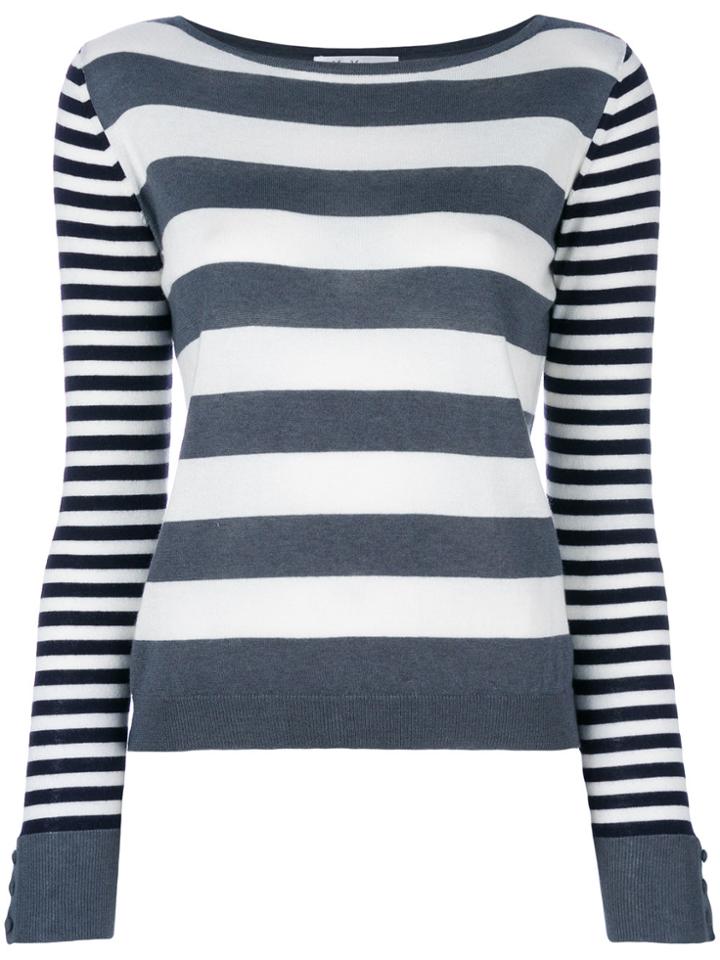 Max Mara Marica Striped-knit Sweater - White