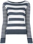 Max Mara Marica Striped-knit Sweater - White