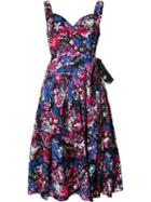Marc Jacobs Glitched Floral Print Pleated Dress, Women's, Size: 2, Cotton/spandex/elastane
