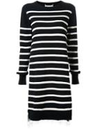 Muveil Striped Knitted Dress, Women's, Size: 38, Black, Nylon/rayon/cotton