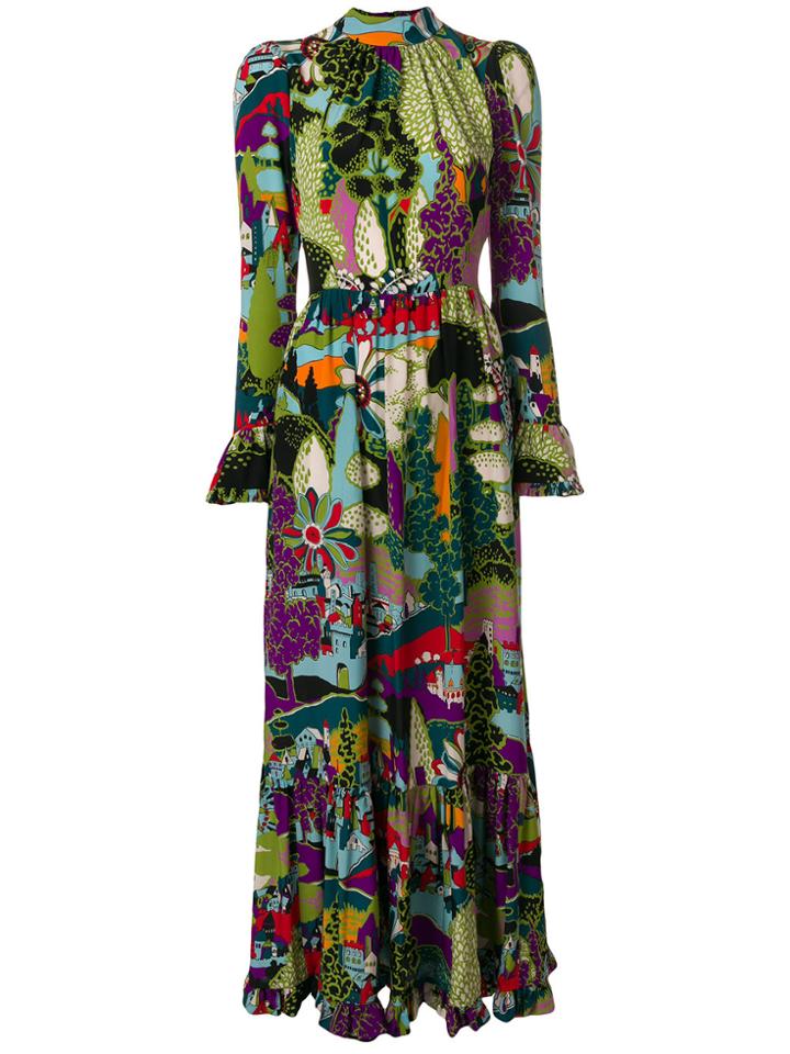 La Doublej Scenery Print Maxi Dress - Multicolour