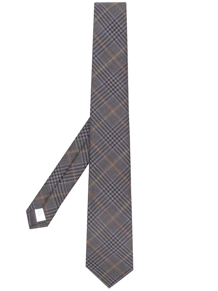 Lanvin Tartan Pattern Tie - Grey