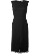 Alexander Mcqueen Structured Shoulders Midi Dress - Black