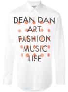 Dsquared2 Art Fashion Music Life Shirt, Men's, Size: 48, White, Cotton