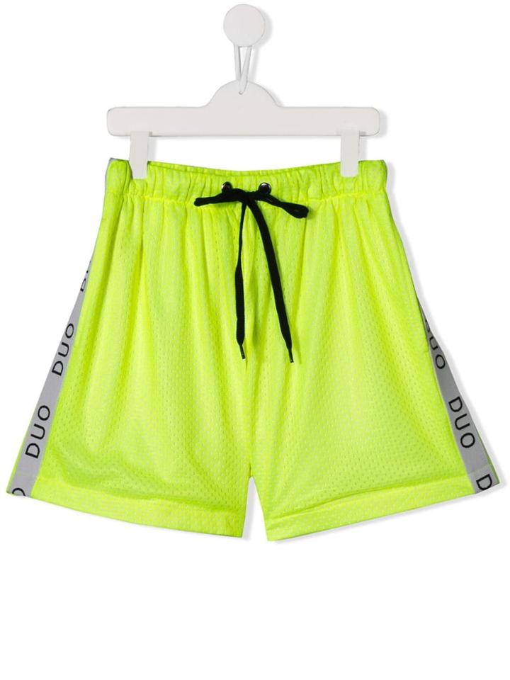 Natasha Zinko Kids Teen Duo Side Stripe Track Shorts - Yellow