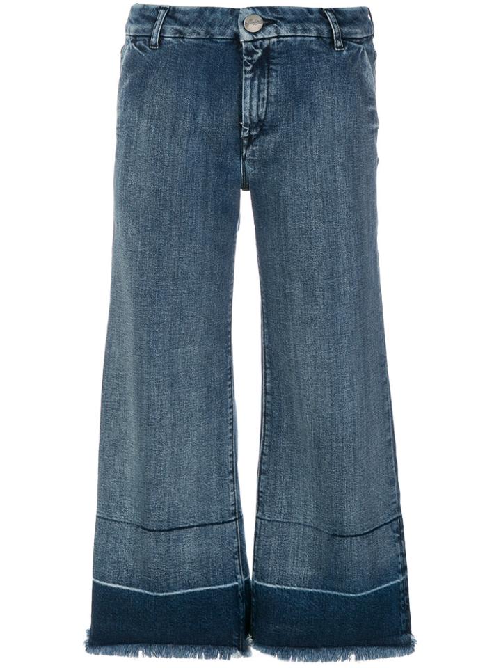 The Seafarer Wide Leg Cropped Jeans - Blue