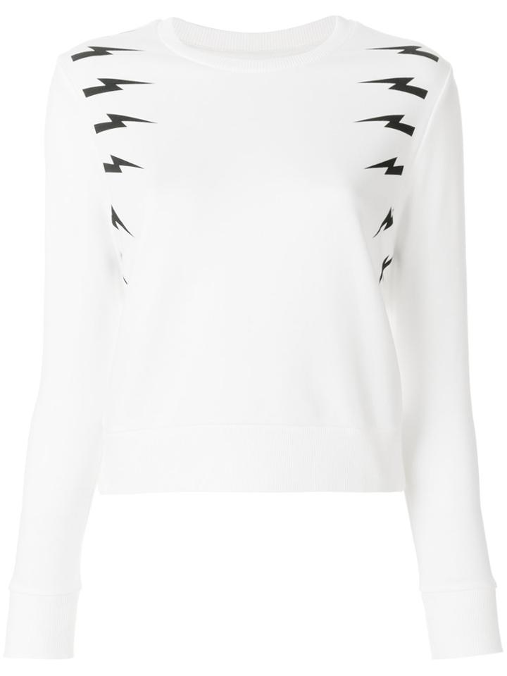 Neil Barrett Lightning Bolt Detail Sweatshirt - White