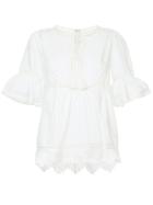 Talitha Lace Insert Gypsy Top - White
