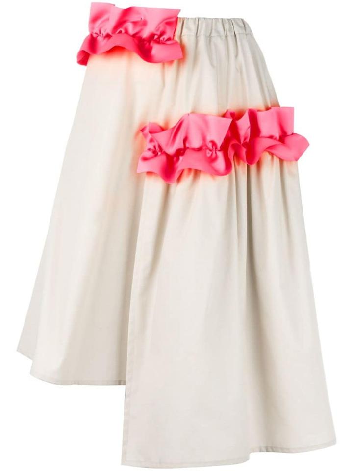 Paskal 'ruffle Detail' Asymmetrical Skirt - Neutrals