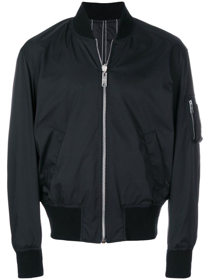 Versus Pinstripe Bomber Jacket - Black