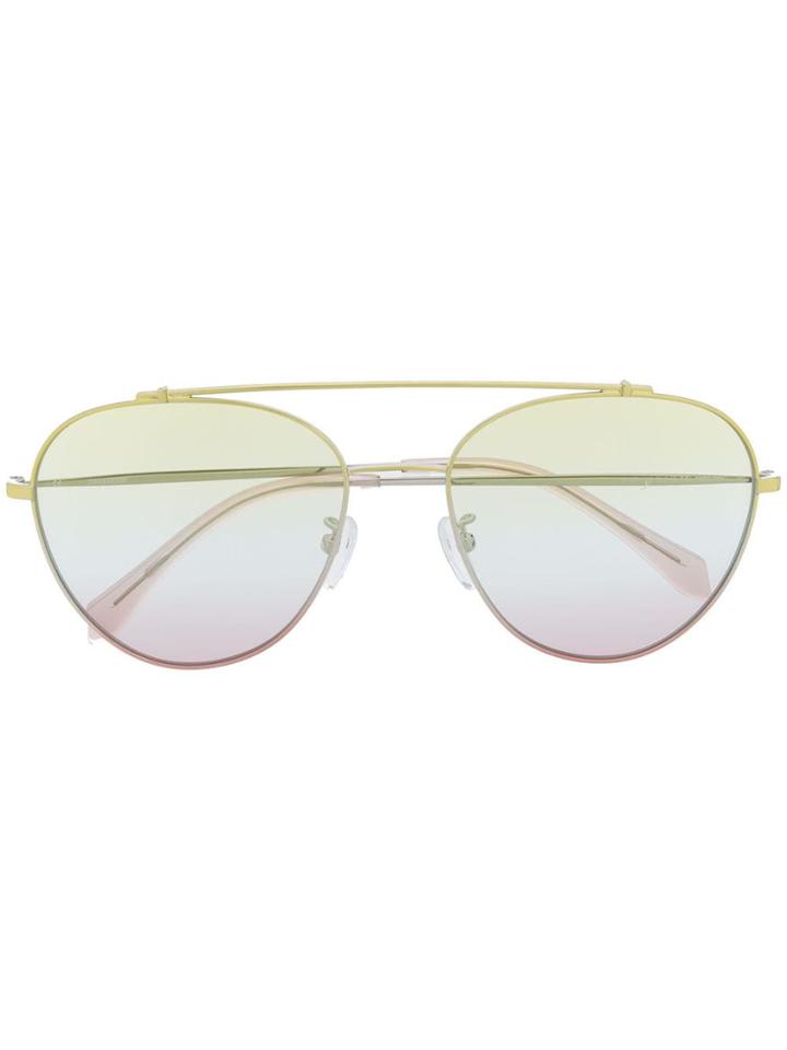 Zadig & Voltaire Round Aviator Sunglasses - Yellow