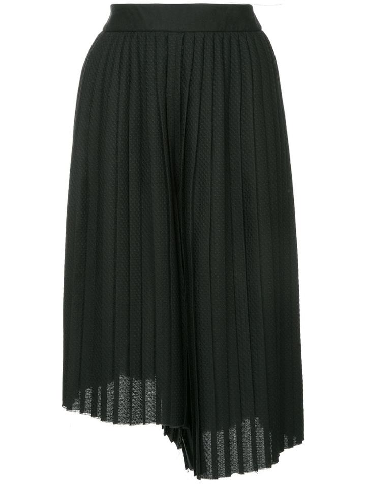 Bassike Pleated Asymmetrical Culottes - Black