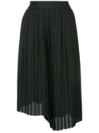 Bassike Pleated Asymmetrical Culottes - Black