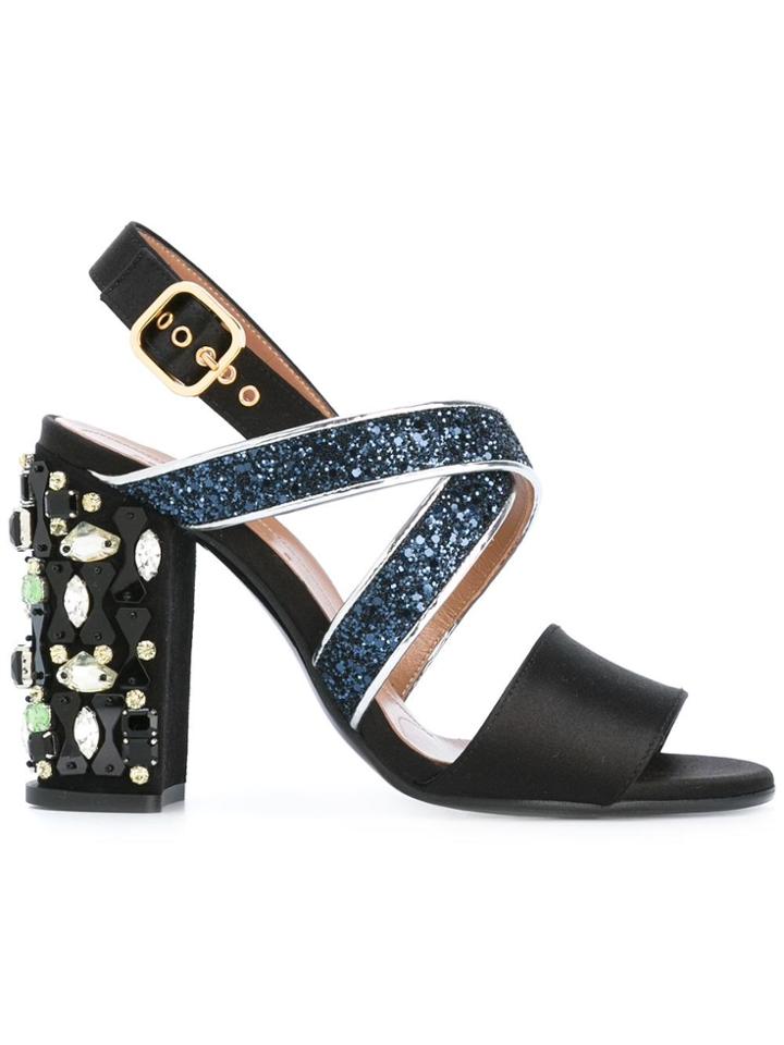 Marni Embellished Heel Sandals - Blue