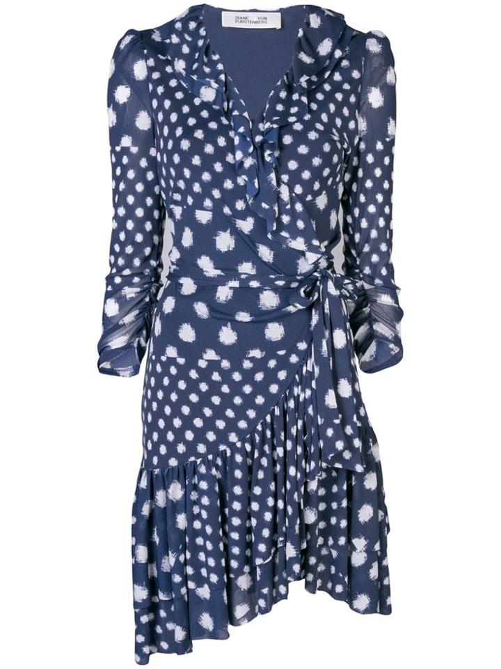 Dvf Diane Von Furstenberg Polka-dot Shift Dress - Blue