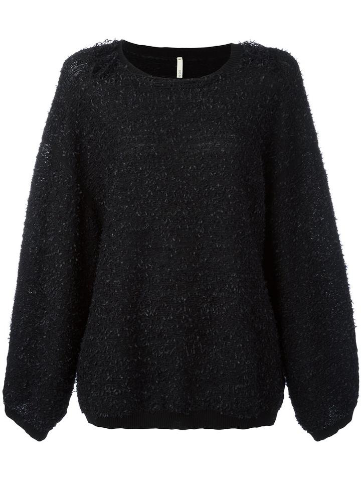 Boboutic Flocked Loose-fit Jumper, Women's, Size: Small, Black, Cotton/polyamide