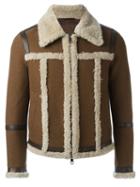 Neil Barrett Shearling Jacket, Men's, Size: Small, Brown, Lamb Skin/polyester/viscose/lamb Fur