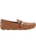 Gucci Driver Shoes With Web Buckles - Brown