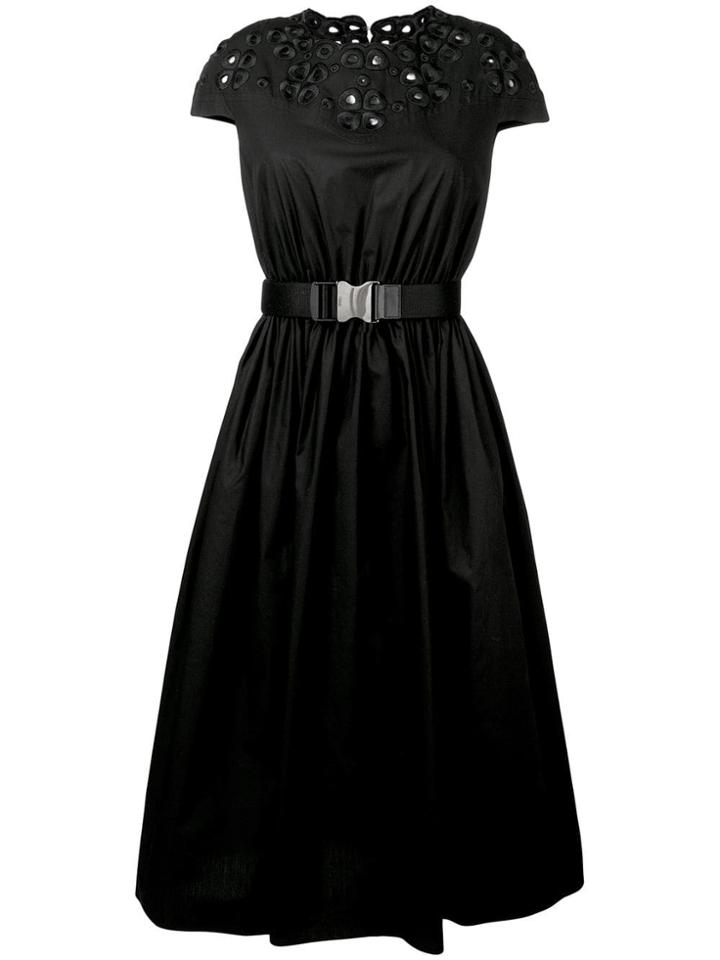 Fendi Embroidery Midi Dress - Black
