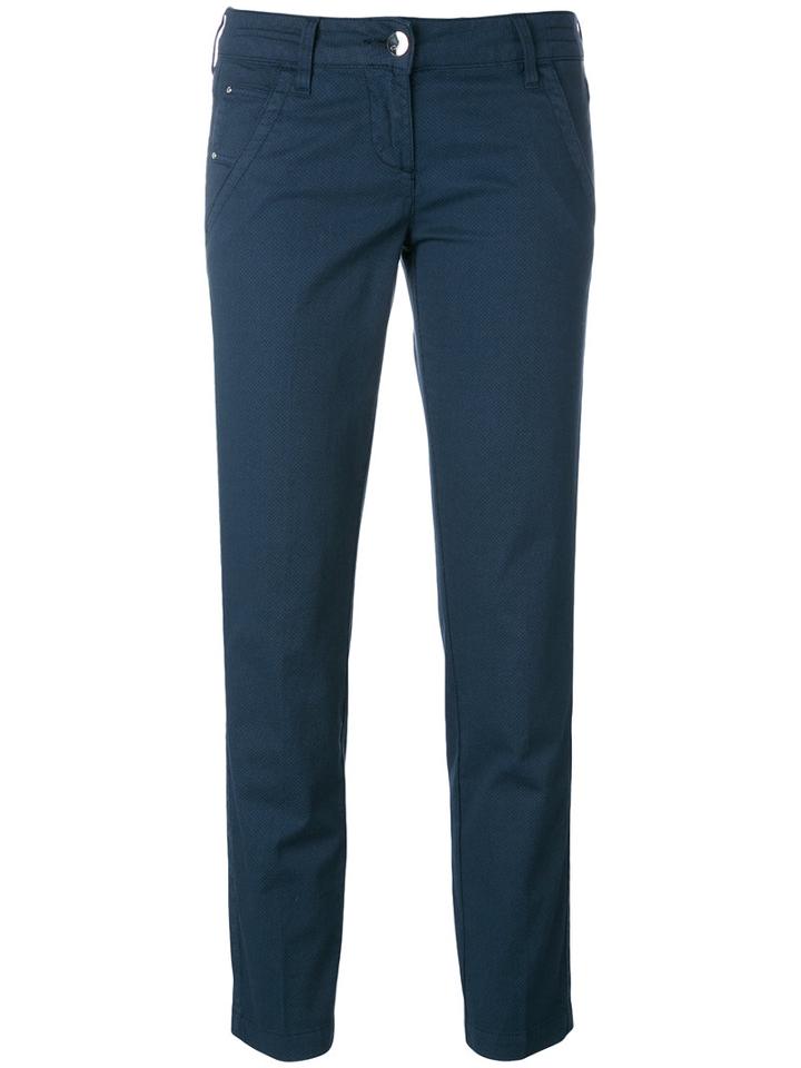 Jacob Cohen Fitted Tailored Trousers, Women's, Size: 26, Blue, Cotton/spandex/elastane