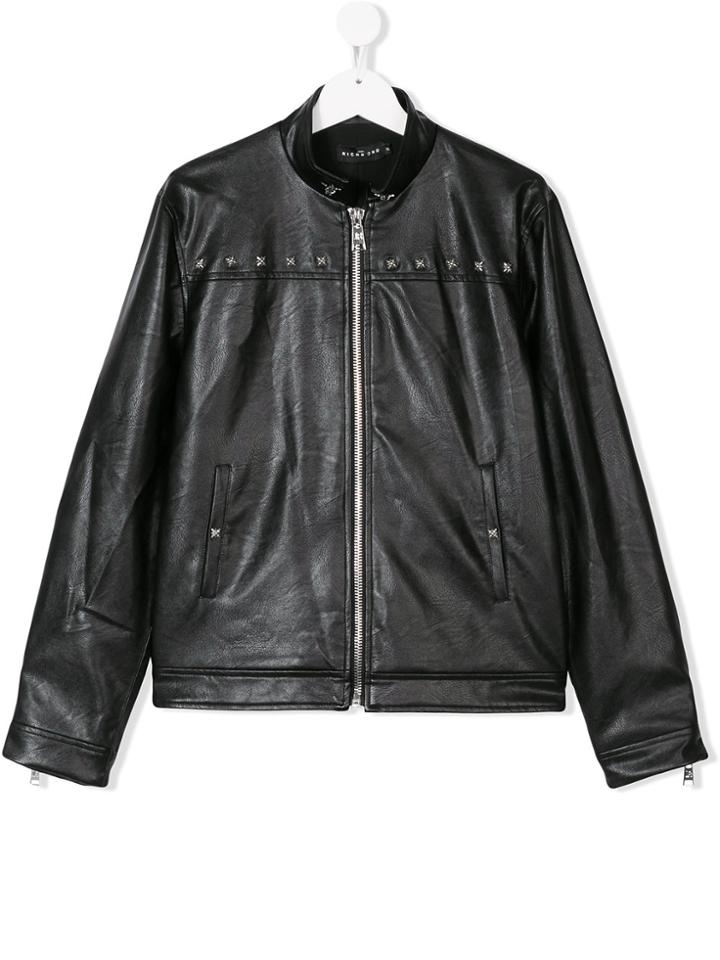John Richmond Kids Teen Studded Biker Jacket - Black