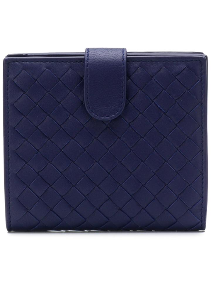 Bottega Veneta Woven Flap Wallet - Blue