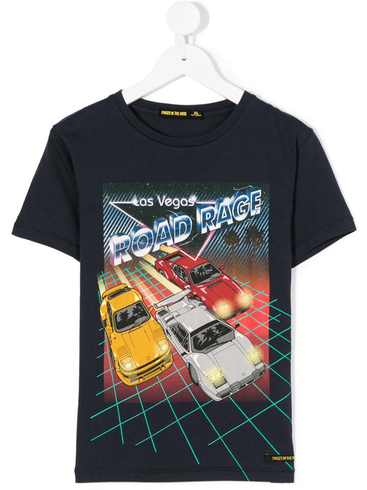 Finger In The Nose Teen Road Rage T-shirt - Blue