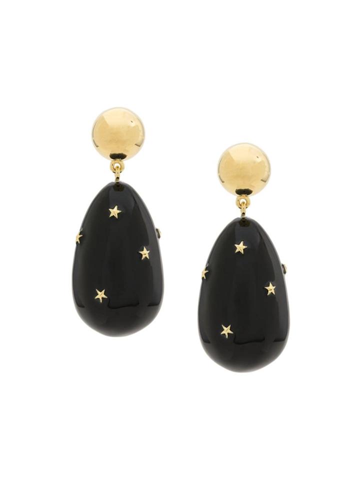 Eshvi Star Drop Earrings - Black