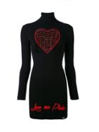 Philipp Plein - Knit Heart Dress - Women - Polyester/viscose - M, Black, Polyester/viscose
