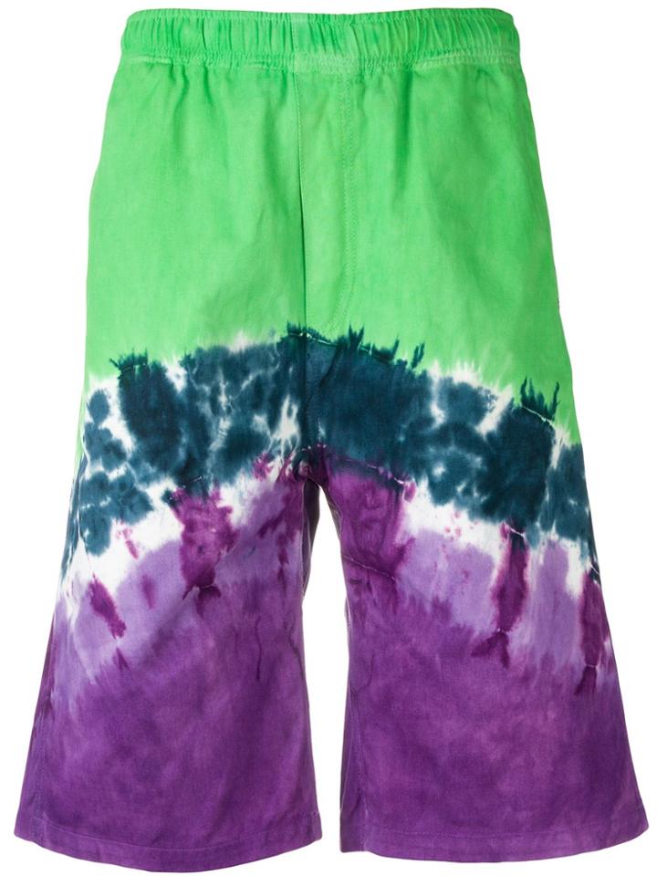 Vyner Articles Tie-dye Twill Shorts - Green