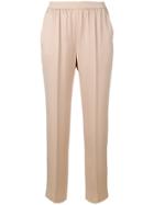 Agnona Elastic Waist Cropped Pants - Nude & Neutrals