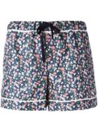 Moncler Floral Print Shorts, Women's, Size: 40, Blue, Silk