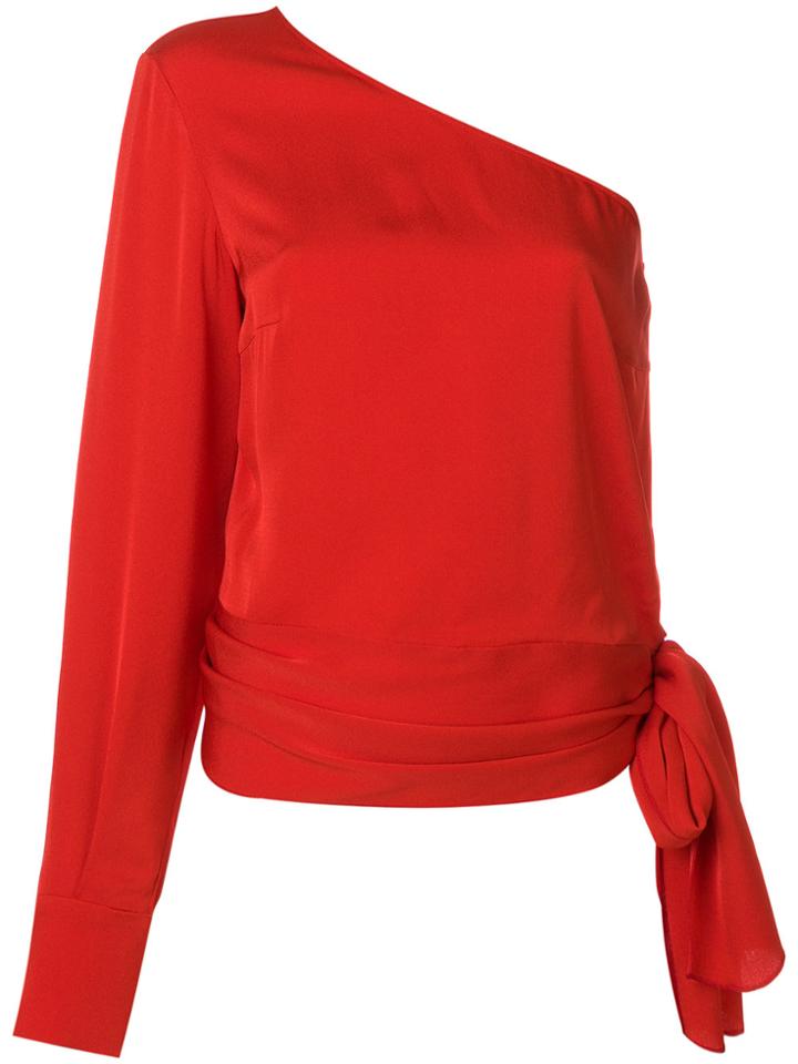 Stella Mccartney One Shoulder Cady Blouse - Red
