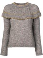 Philosophy Di Lorenzo Serafini Off-shoulder Ruffle Jumper - Grey