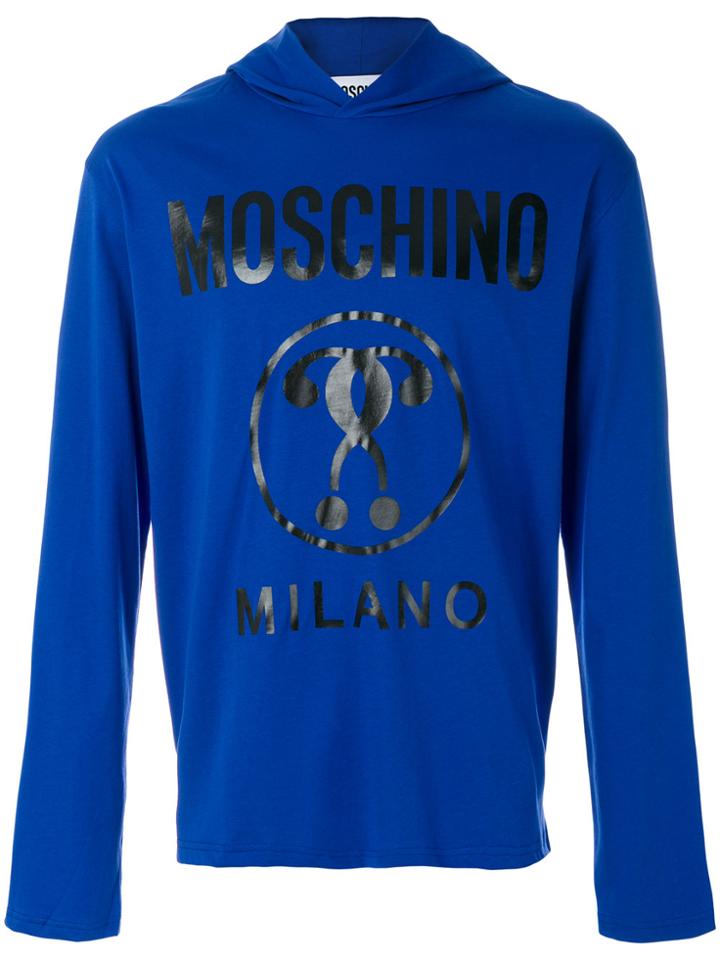 Moschino Vinyl Logo Hoodie - Blue