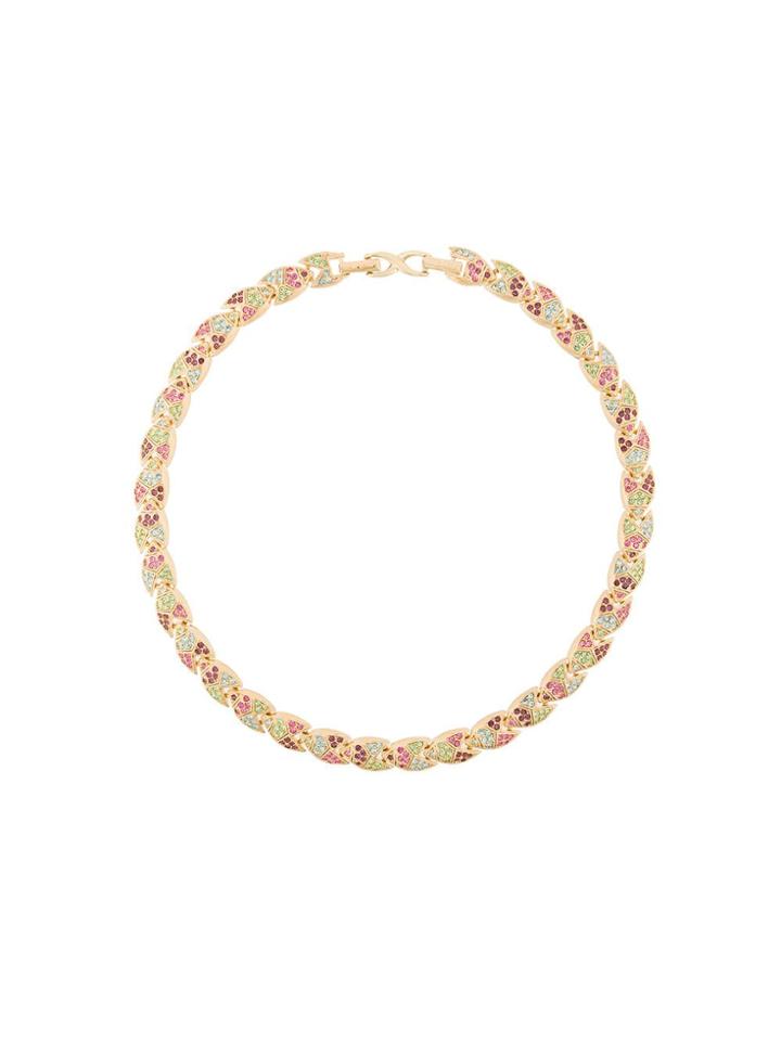 D'orlan Vintage Crystal-embellished Necklace - Metallic