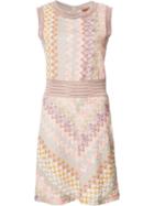 Missoni Knitted Mini-dress, Women's, Size: 38, Pink/purple, Viscose/cupro/polyester