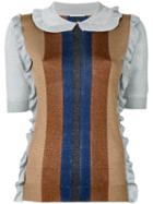 Marco De Vincenzo - Lurex Ruffle Jumper - Women - Polyamide/polyester/acetate - 44, Grey, Polyamide/polyester/acetate
