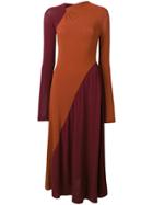 Victoria Beckham Colour Block Flared Dress