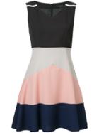 Loveless Colour-block Flared Dress - Multicolour