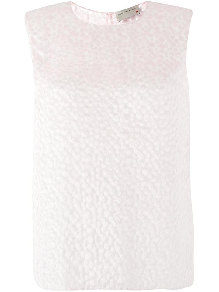 Maison Rabih Kayrouz Frayed Pom-pom Sleeveless Top