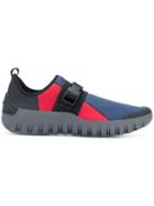 Prada Rubberised Buckle Strap Sneakers - Blue