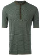Roberto Collina Striped Polo Shirt, Men's, Size: 54, Green, Silk/viscose/cotton