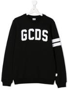 Gcds Kids Teen Logo Print Sweatshirt - Black