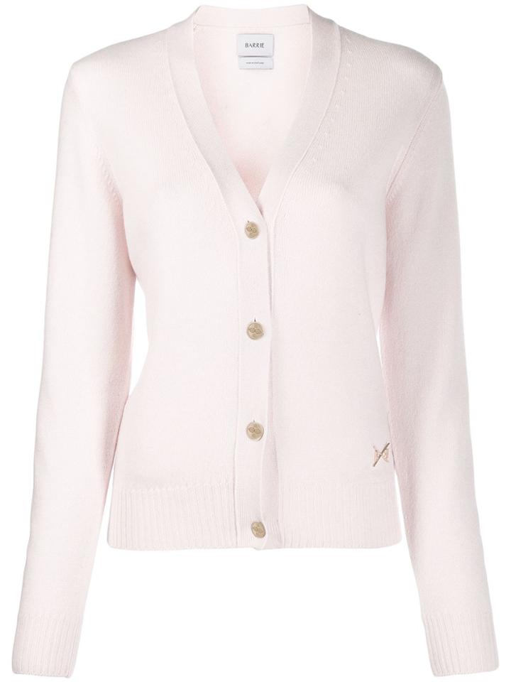 Barrie Metallic Logo Badge Cardigan - Pink