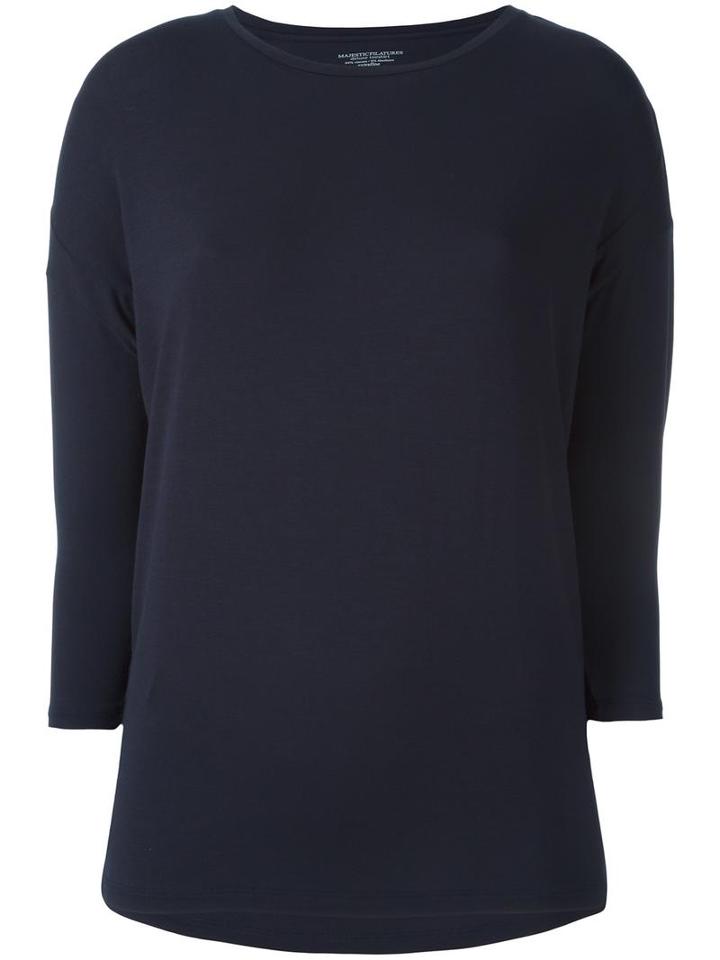 Majestic Filatures Three-quarters Sleeve T-shirt, Women's, Size: 1, Blue, Spandex/elastane/viscose