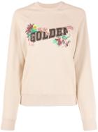 Golden Goose Floral Logo Print Sweatshirt - Neutrals